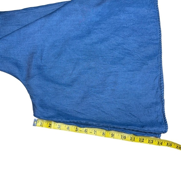 Soft Surroundings Romper Denim Blue Chambray Culottes Jumpsuit Women Size Medium - Picture 14 of 15